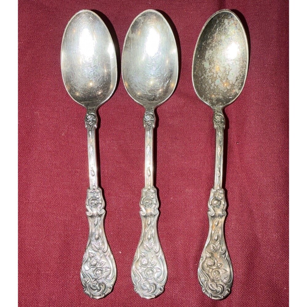 GLENROSE Set Of 3 Five O' Clock Spoon Wm Rogers ~ Art Nouveau ~ Silver Plate